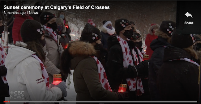 Thousands of candles light crosses in remembrance of Alberta's war dead